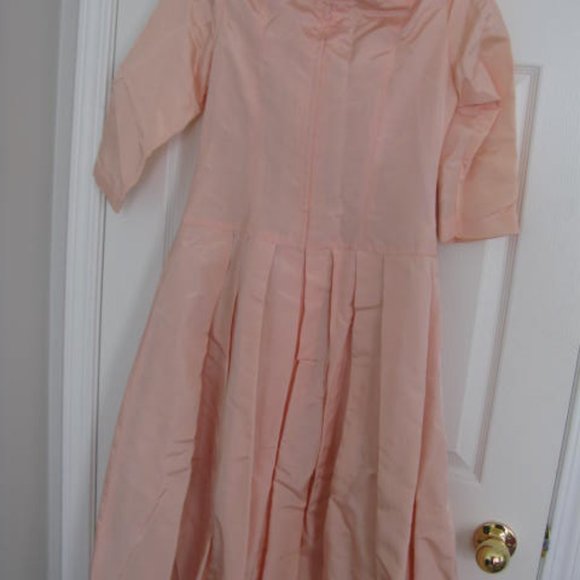 Vintage Peach Taffeta Prom Dress size 10 - Picture 2 of 3